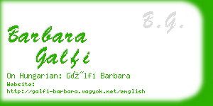 barbara galfi business card